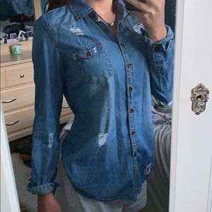 INSO ripped jean button down